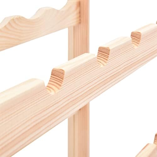 vidaXL Solid Pinewood Wine Rack 56 Bottles Beige