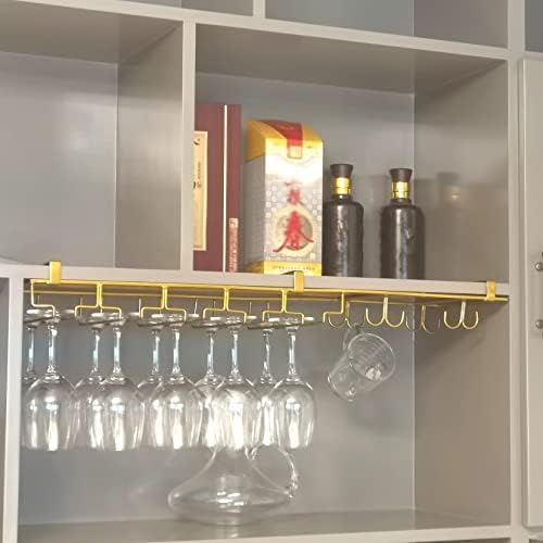 WORDFUN Wine Glass Hanging Rack Black 3 Rows