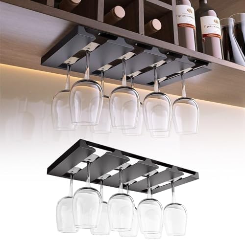 LDXDRU 2 Pack Wine Glass Holder Under Cabinet