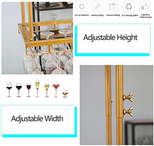 Ceiling Hanging Wine Rack with Adjustable Height and Width