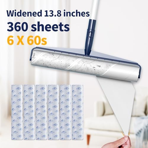 Hohoky 138in Extra Sticky Lint Roller 6 Rolls Total 360 Sheets