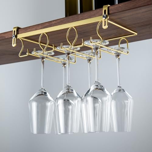 Adjustable Wine Glass Holder No Drilling for Cabinet and Bar 1