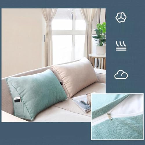Triangle Wedge Bed Pillow with Zipper Removable and Washable Gray 100x35x20cm