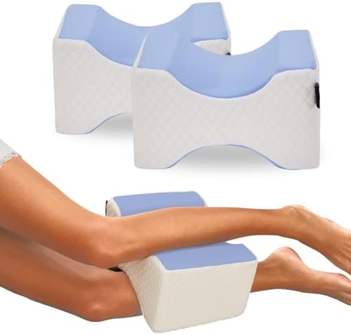 Cooloo8 Side Sleeper Pillow 2PCS Blue Memory Foam Leg Positioner