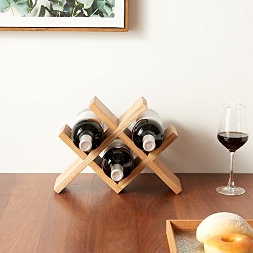 TRWISWDC Natural Oak Wine Rack Free Standing Holder
