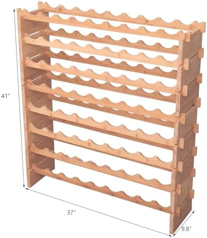 FDHUIJIA 72-Bottle Bamboo Wine Rack Cabinet 1