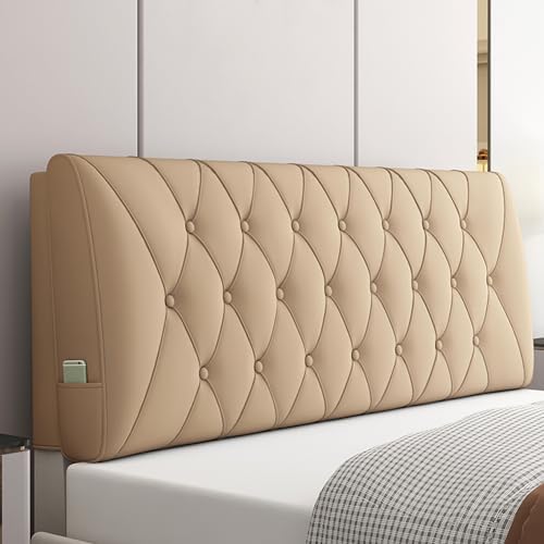 ZZYK Bedside Cushion with Khaki Faux Leather and Straps