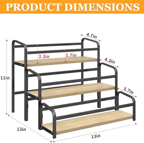 12 Bottle Coffee Syrup Rack 3 Tier with Magnetic Installation