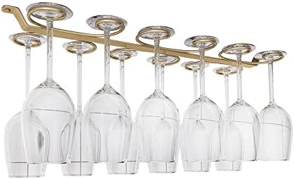 WORDFUN Hanging Wine Glass Rack Black Metal