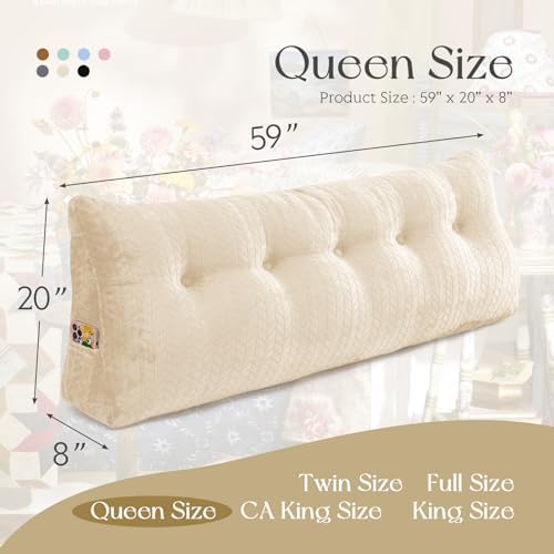 easedeco Bed Wedge Pillow - Large Support for Reading Backrest