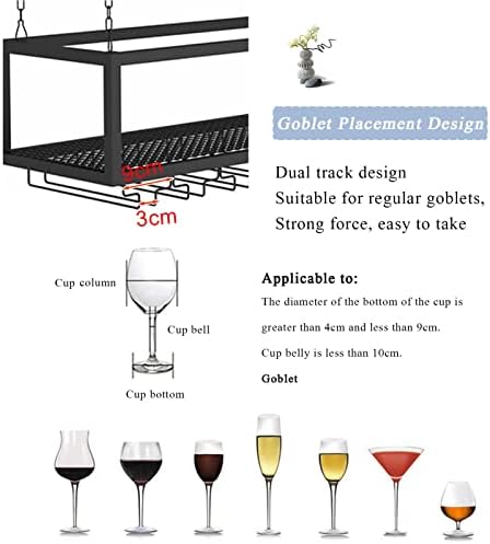 Suuim Wall-Mounted Wine Rack with Glass Holder Durable Metal Design