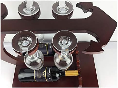 BOCbco Tabletop Wine Rack Holder for 2 Bottles 6 Glasses