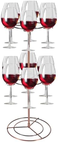 Black Metal Wine Glass Holder with 12 Hooks