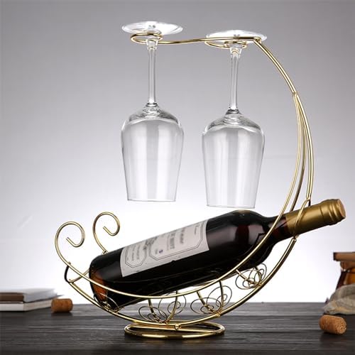 ZYZSY Pirate Ship Wine Glass Rack Freestanding Metal Holder 1