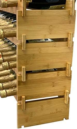 36 Bottle Stackable Bamboo Wine Rack - 4 Tier Wobble-Free