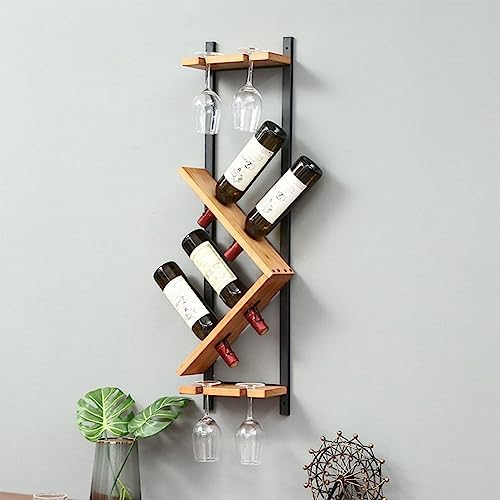 ZJDYDY Wall-Mounted Wooden Wine Rack Set