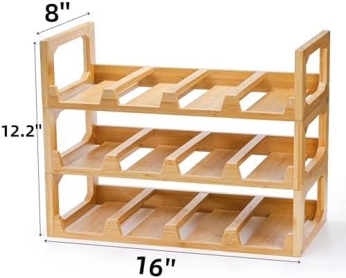 3 Tier Bamboo Water Bottle Organizer for Kitchen Cabinet