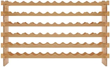 MaGiLL 6-Layer Bamboo Wine Rack with Wave Design