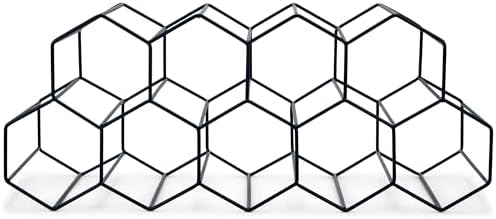 NAT Jules Honeycomb Black Iron Wine Rack 12 Bottles