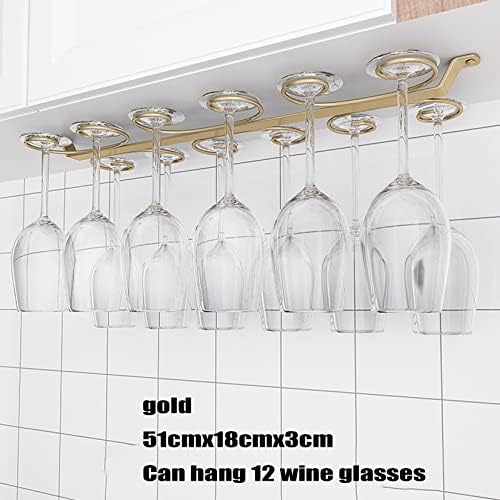 WORDFUN Hanging Wine Glass Rack Black Metal