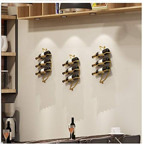 BOCbco Wall-Mounted Wine Racks with Gold Finish