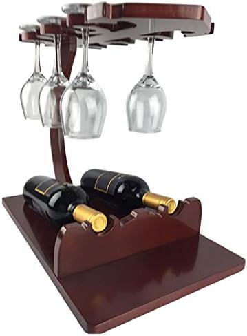 BOCbco Tabletop Wine Rack Holder for 2 Bottles 6 Glasses