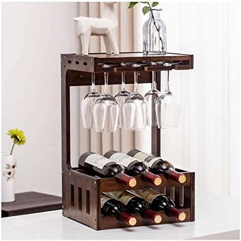 BOCbco Wall-Mounted Wine Rack for 6 Bottles and Glasses