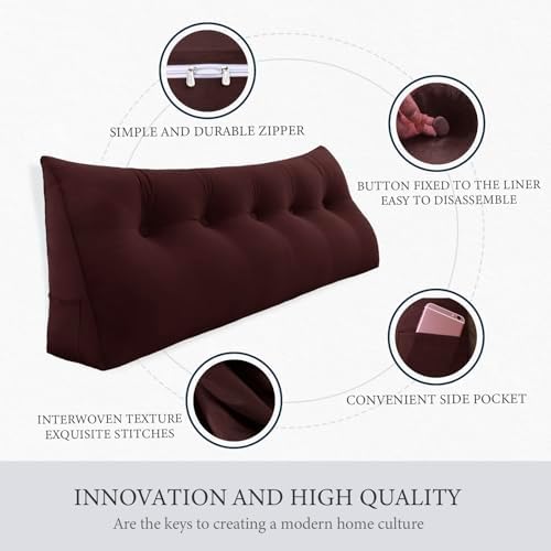 BNCKTRD Reading Pillow Velvet Chocolate Brown