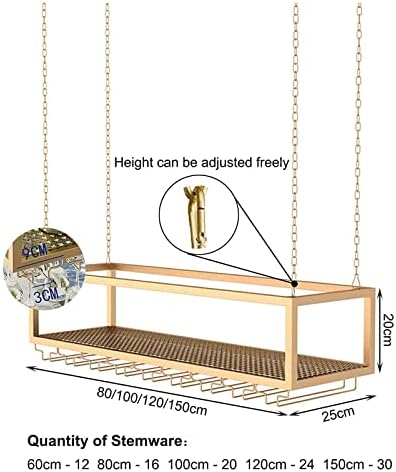 ALDEPO Gold Wine Glass Rack with Adjustable Height