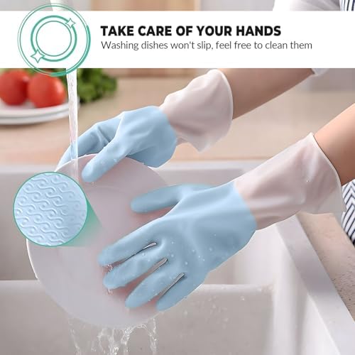 3 Pair Reusable Cleaning Gloves for Kitchen and Home Use