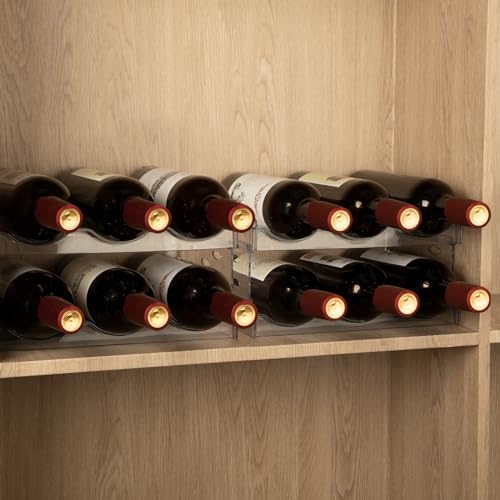EZ COZY Stackable Wine Rack - 4 Tier for 12 Bottles