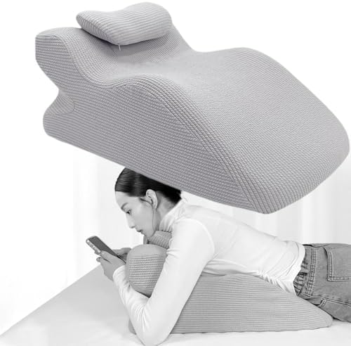 Face Down Pillow with Memory Foam Support Gray