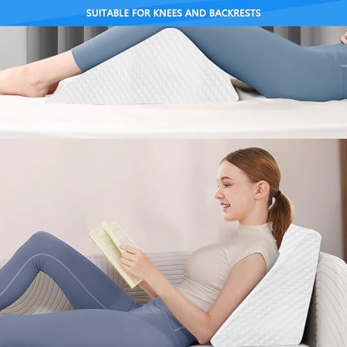 Knee Wedge Pillow Triangle Support for Back and Legs White