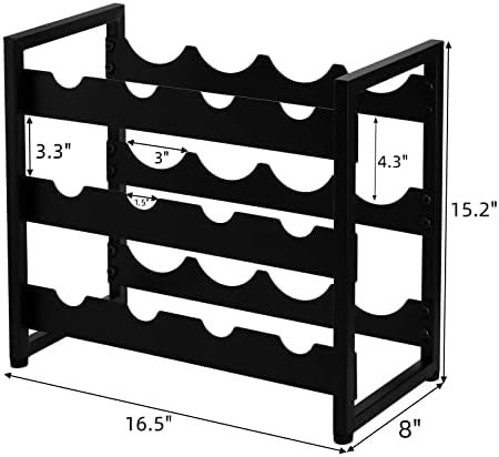 AVLA 3 Tier Freestanding Wine Rack With 12 Bottles Capacity