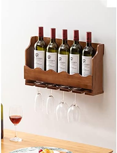 Suuim Wall-Mounted Wine Rack Holder - Solid Wood Display Stand
