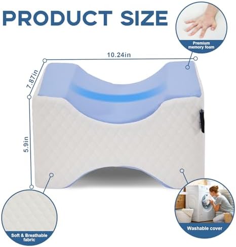 Cooloo8 Side Sleeper Pillow 2PCS Blue Memory Foam Leg Positioner