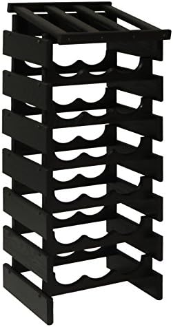 Wooden Mallet Black 21 Bottle Wine Rack with Display Top