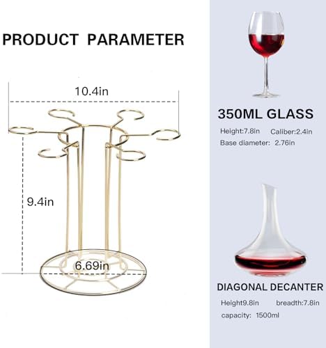 Lmbabter Gold Wine Glass Rack for Home Bar