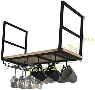 Ceiling Hanging Shelf Wine Rack with Glass Holder and Pot Pan Rack