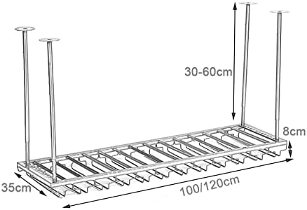 Adjustable Ceiling Hanging Wine Rack for Bars and Kitchens