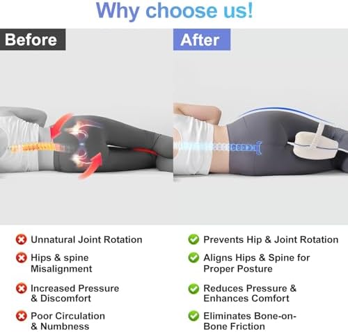 Gaozen Ergonomic Knee Support Pillow for Sleep and Back Pain Relief