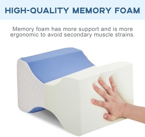 Cooloo8 Side Sleeper Pillow 2PCS Blue Memory Foam Leg Positioner