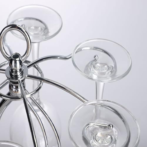Modern Metal Wine Glass Rack with 6 Hooks
