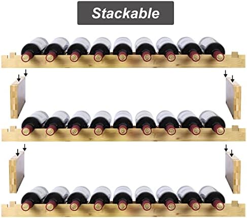 Finnhomy 27-Bottle Bamboo Wine Rack 3-Tier
