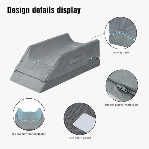 LightEase Adjustable Leg Elevating Pillow for Post Surgery Recovery