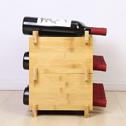 Finnhomy 27-Bottle Bamboo Wine Rack 3-Tier