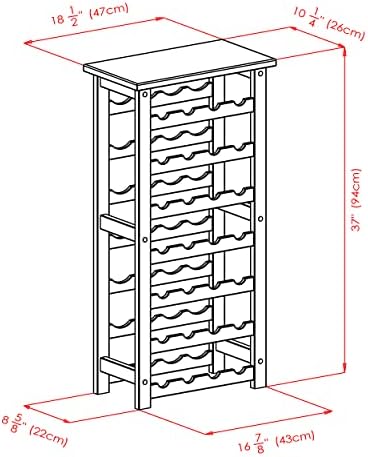 Winsome Napa 28-Bottle Wine Rack with 7 Shelves