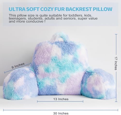 Stylish Ross Fur Reading Pillow with Back Support for Kids Adults