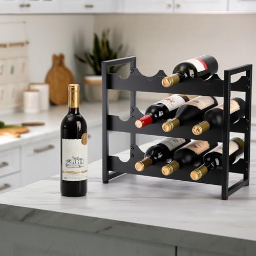AVLA 3 Tier Freestanding Wine Rack With 12 Bottles Capacity