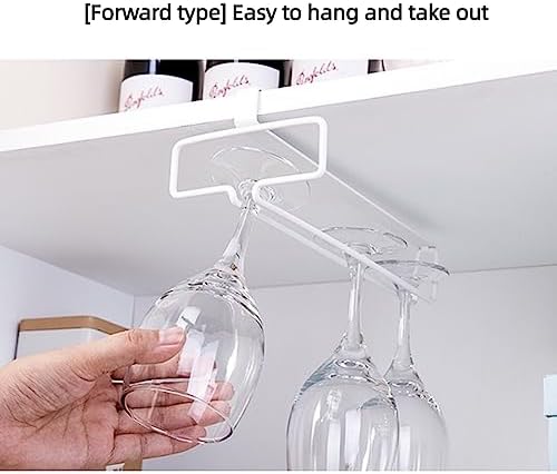 OWKAY Simple Cabinet Wine Glass Rack Black